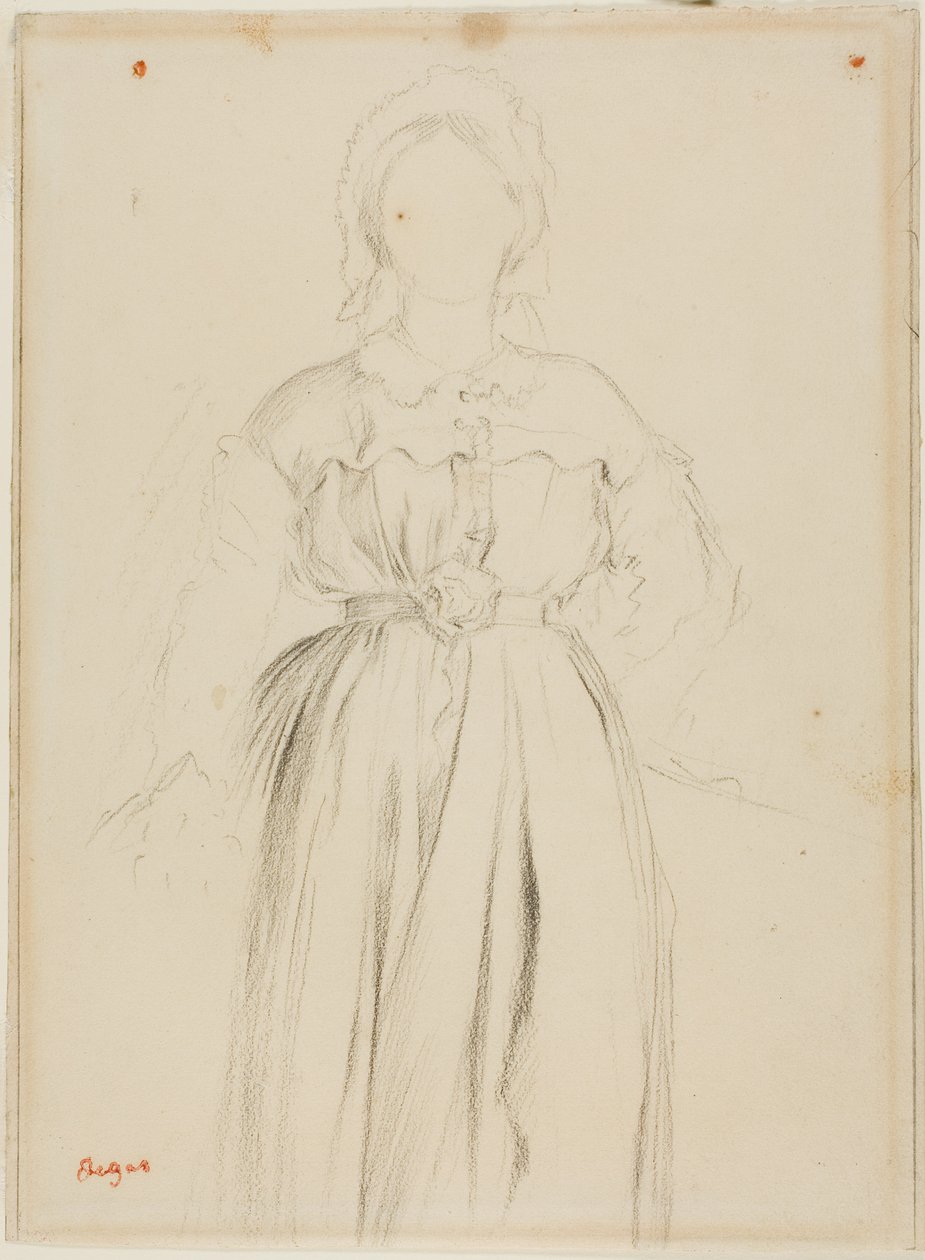 Estudio para un retrato de Marguérite de Gas de Edgar Degas