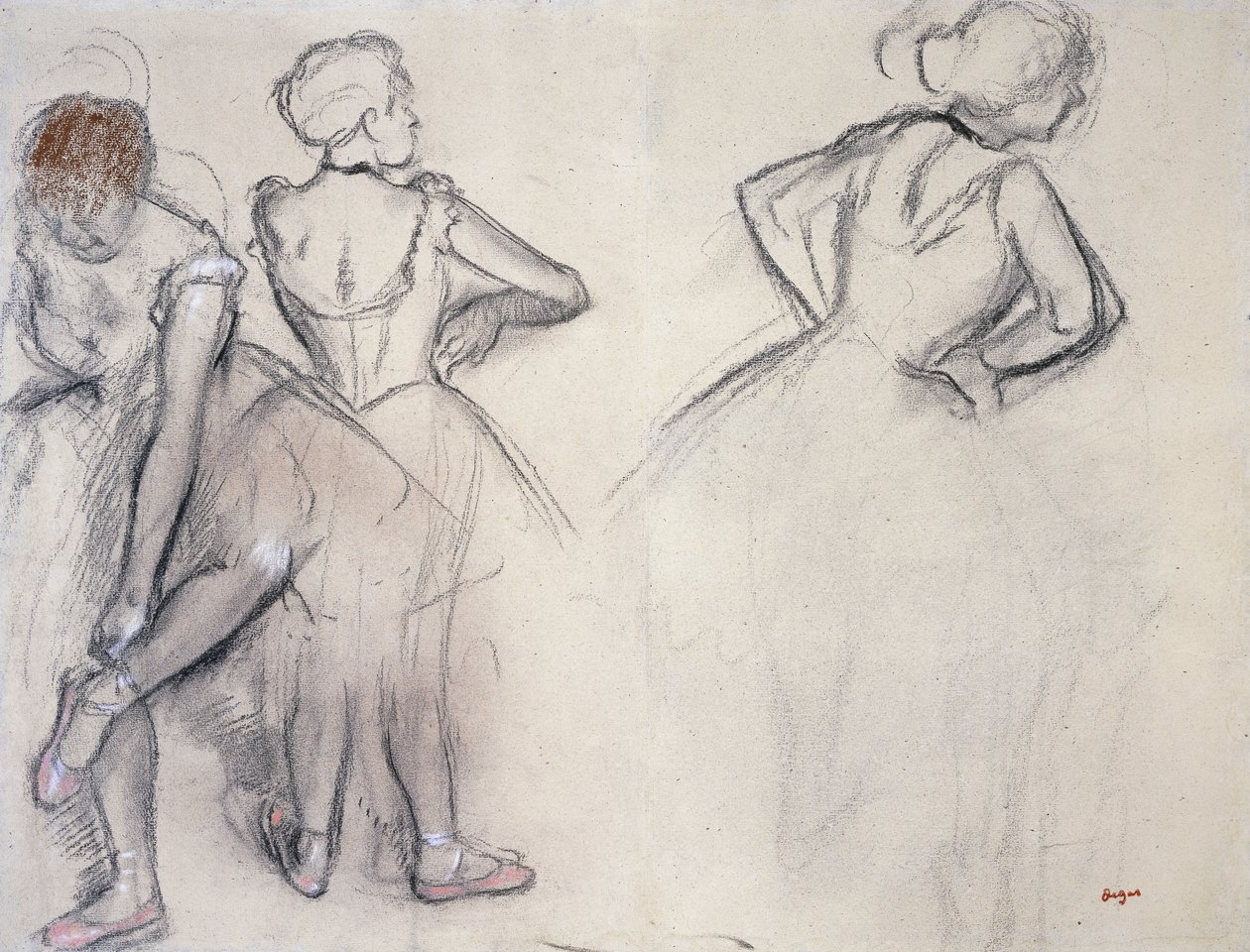 Estudio de bailarinas de Edgar Degas
