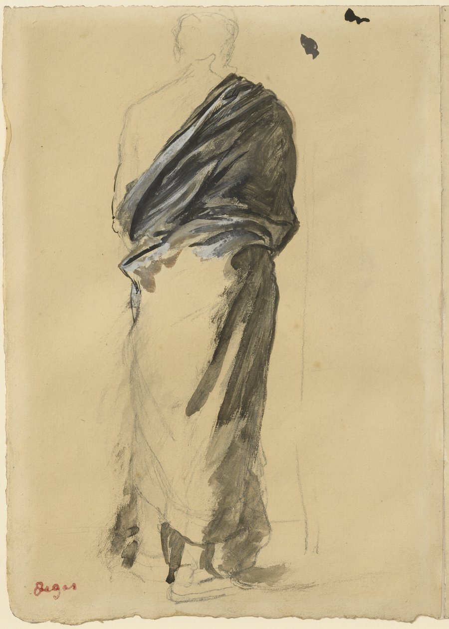 Estudio de drapeado, 1860-65 de Edgar Degas