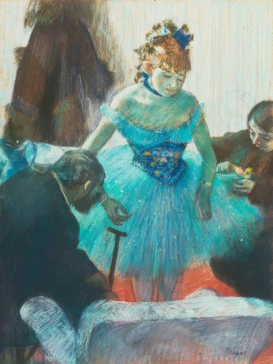 Bailarina en el vestuario de Edgar Degas