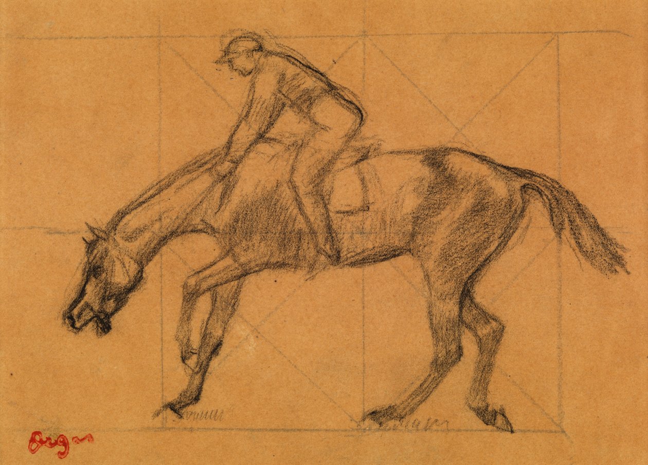 The End of the Race, c.1882 (tiza sobre papel tintado) de Edgar Degas