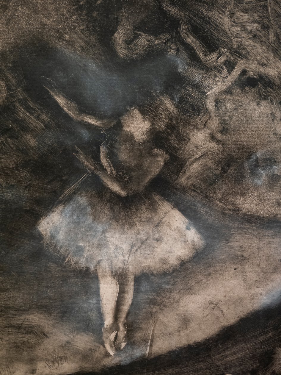 El maestro de ballet (detalle) (ejecutado en colaboración con Ludovic Lepic) de Edgar Degas