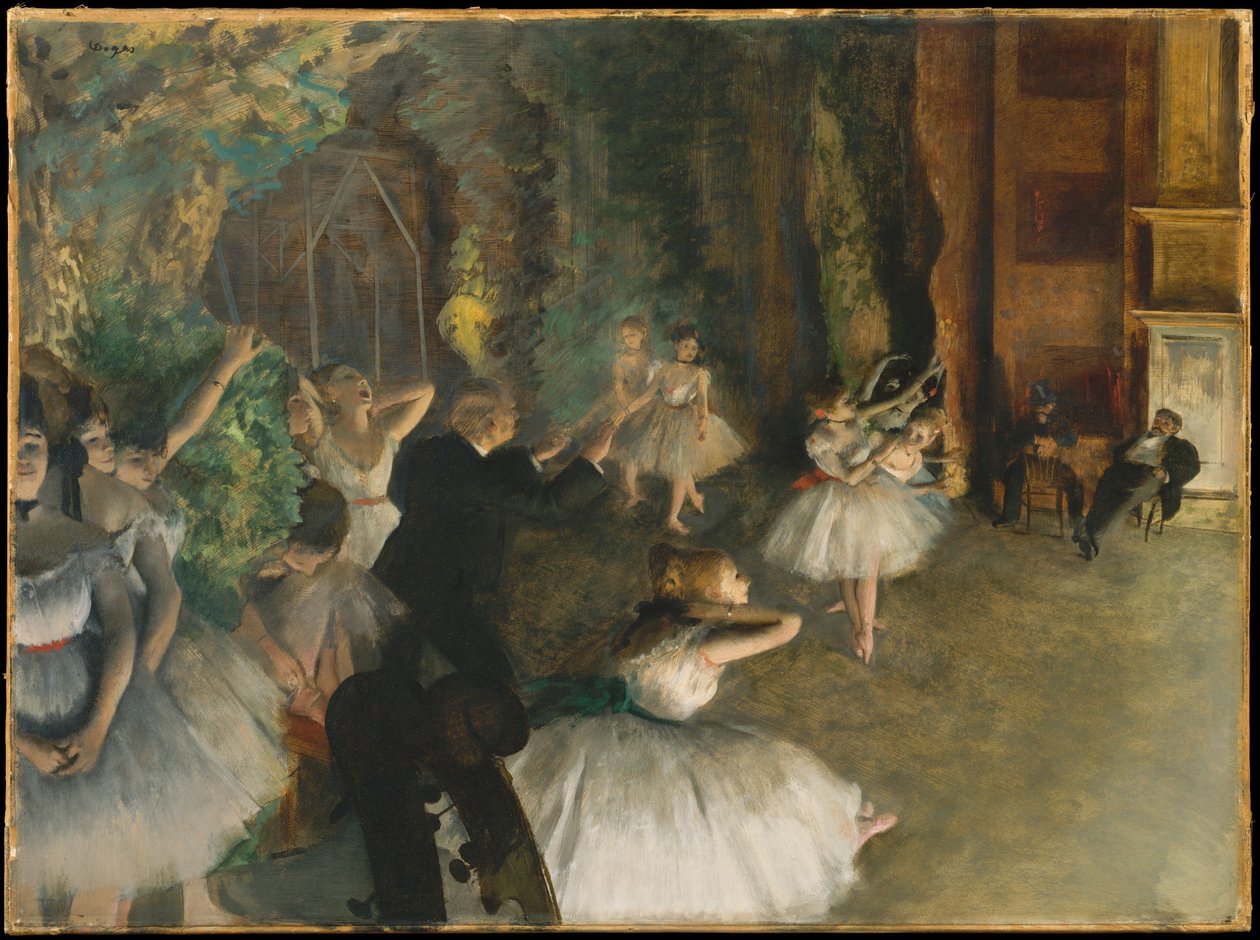 El ensayo del ballet en el escenario de Edgar Degas