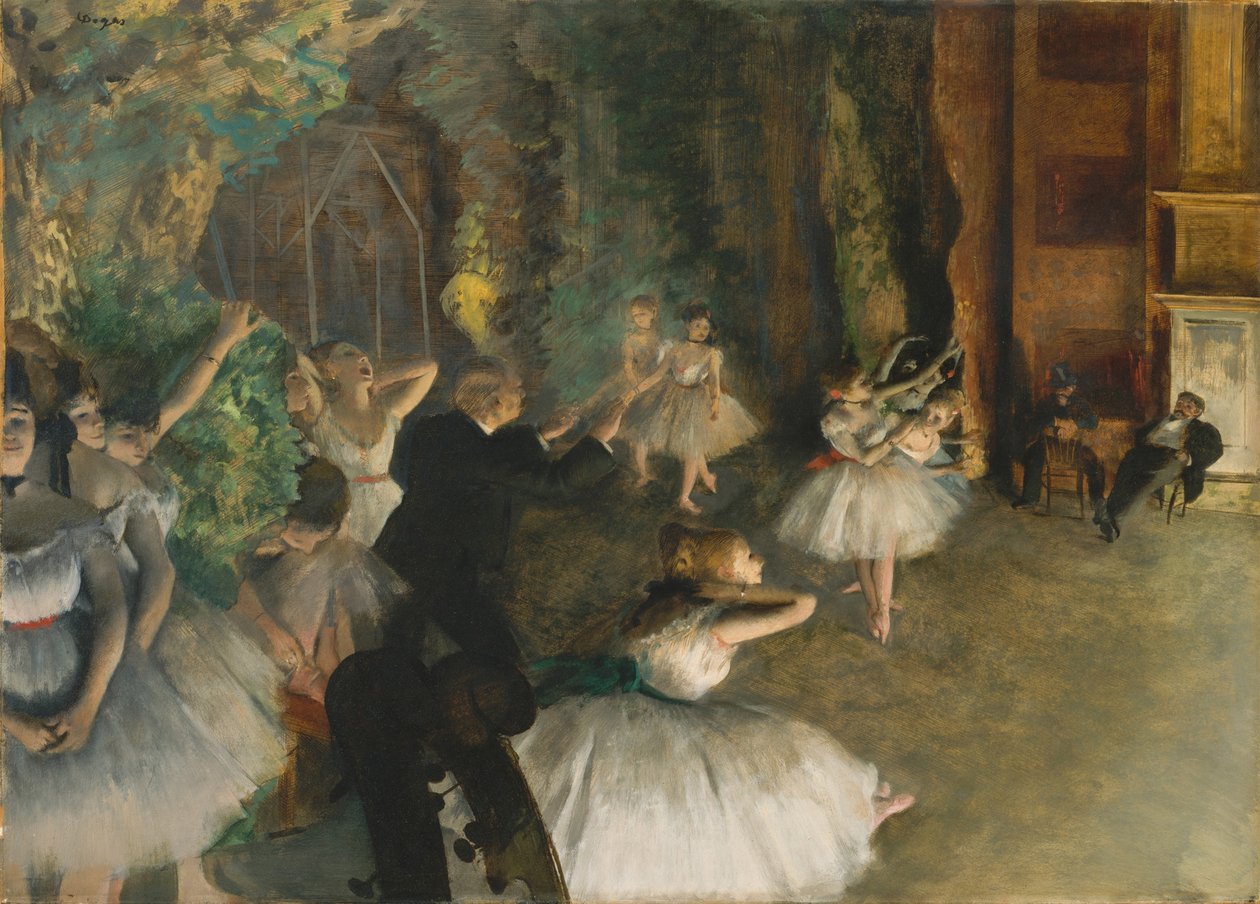 El Ensayo del Ballet en el Escenario, c.1878-79 de Edgar Degas