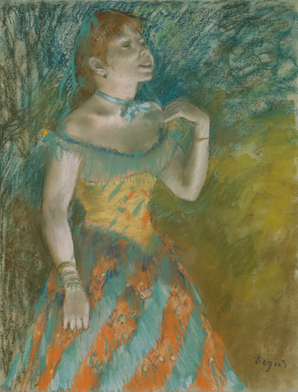 La Cantante en Verde, c.1884 de Edgar Degas