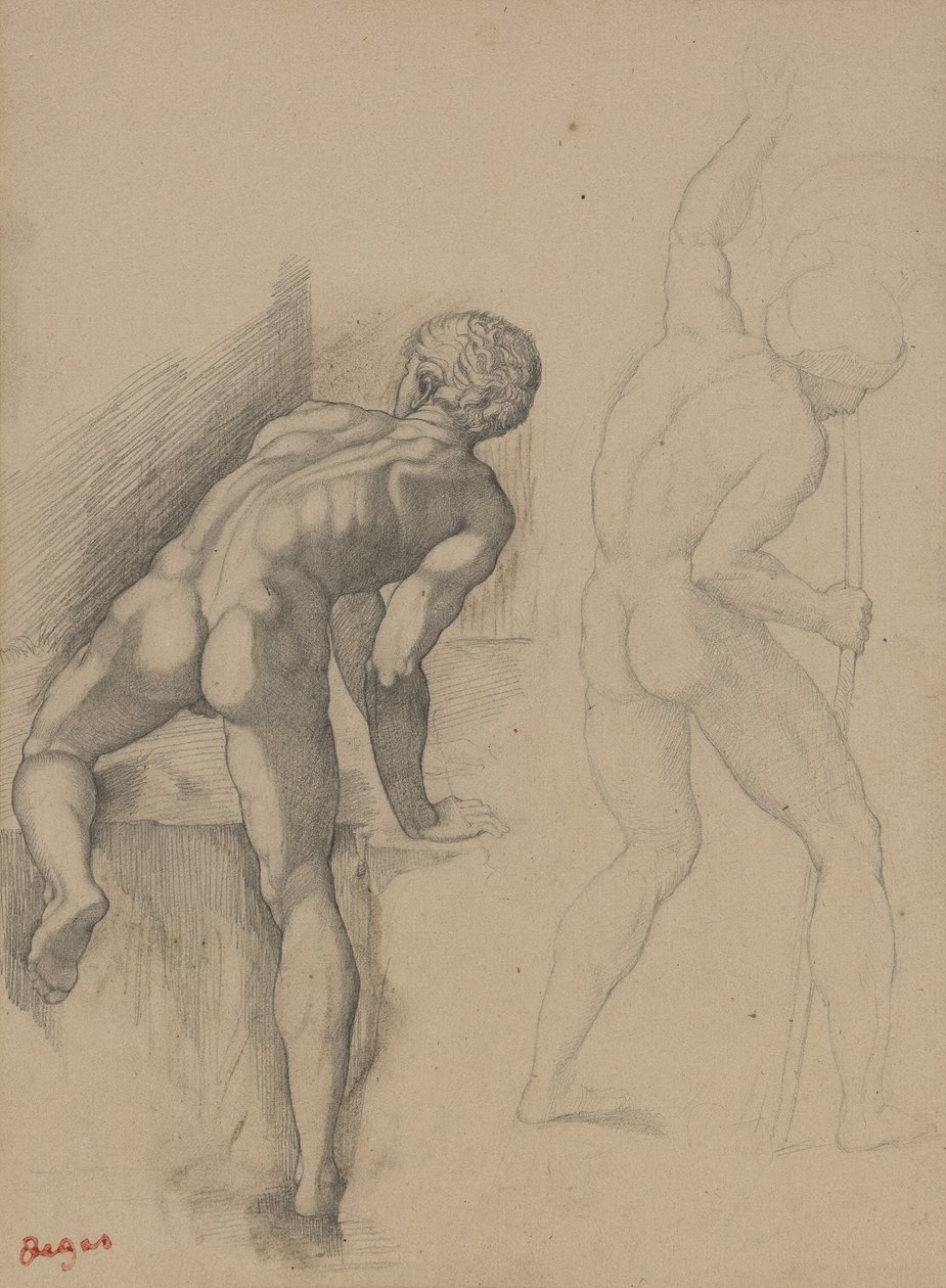 Dos hombres desnudos, 1856-57 de Edgar Degas