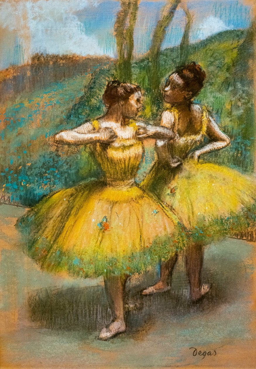 Dos bailarinas en amarillo de Edgar Degas
