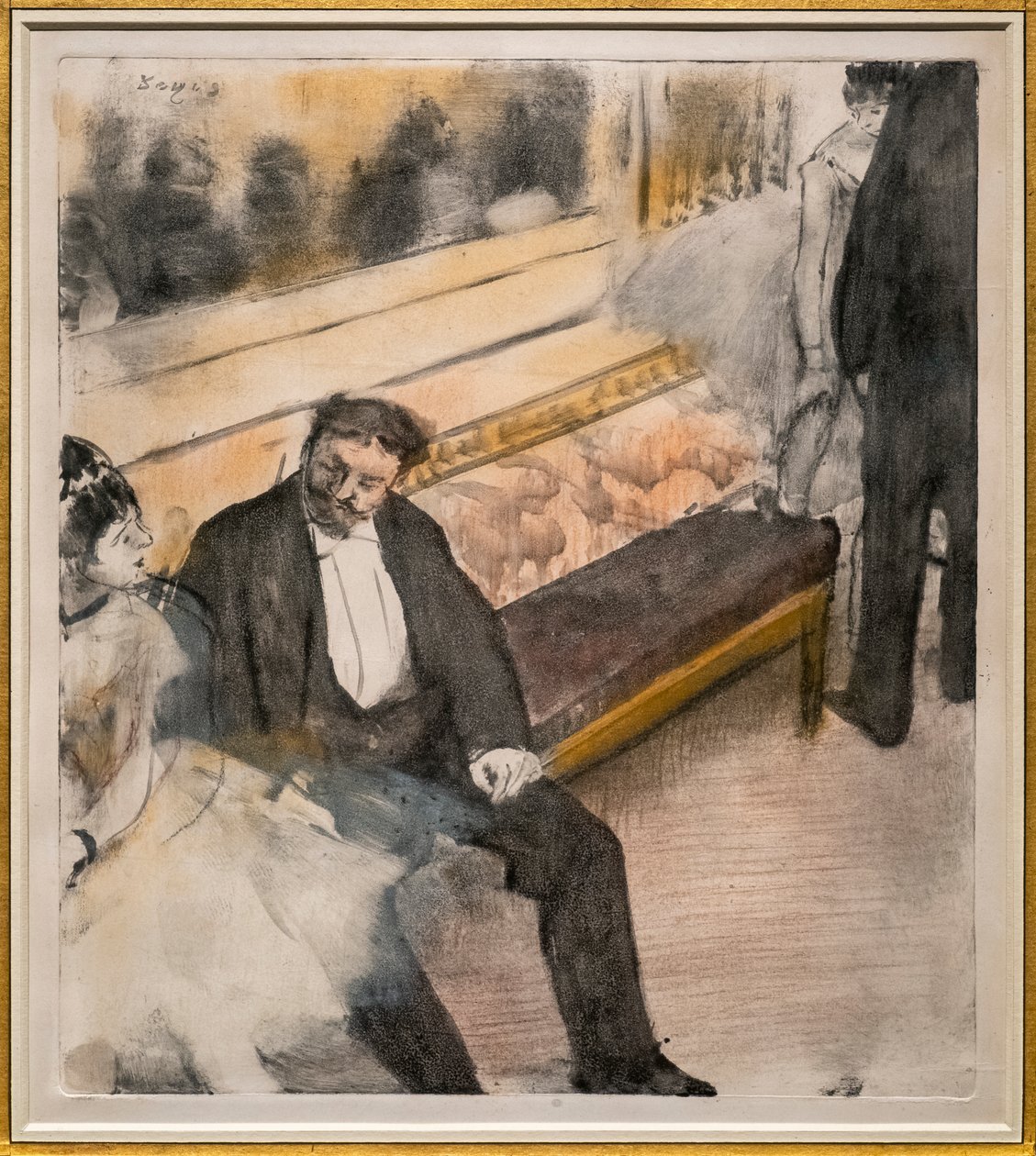 Dos hombres y dos bailarinas de Edgar Degas