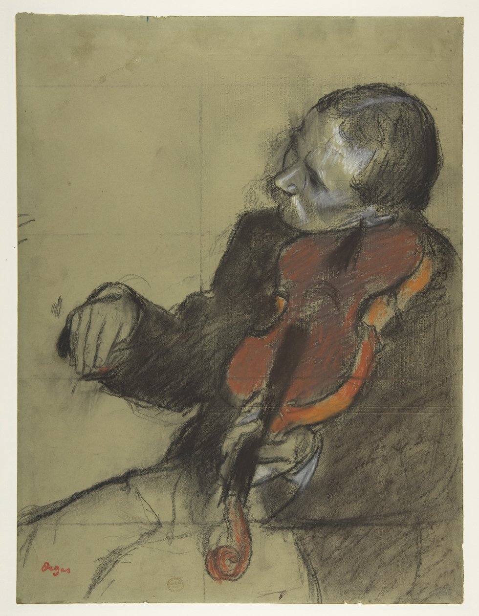 Violinista, estudio para «La lección de danza» de Edgar Degas