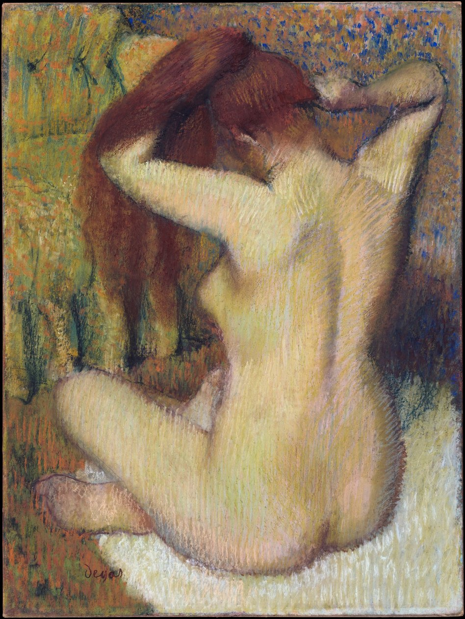 Mujer peinándose el cabello de Edgar Degas