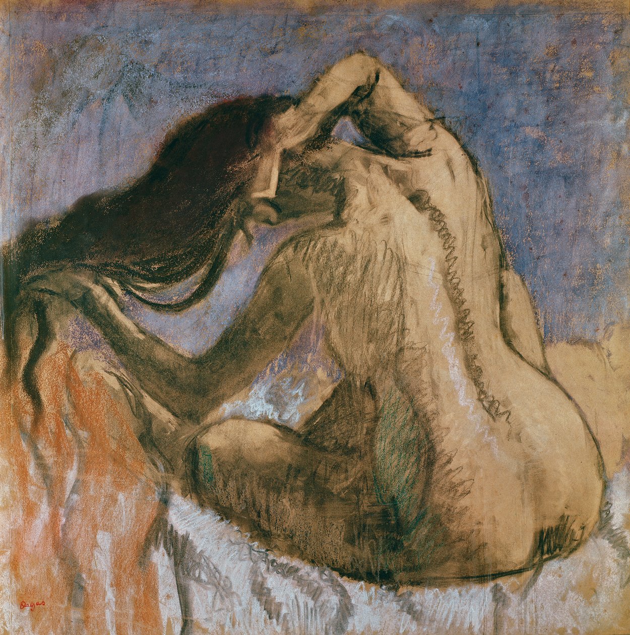 Mujer peinándose el cabello, 1905-10 de Edgar Degas