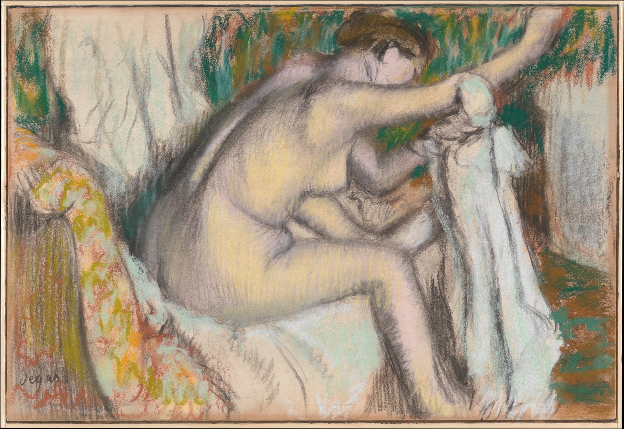 Mujer secándose el brazo de Edgar Degas
