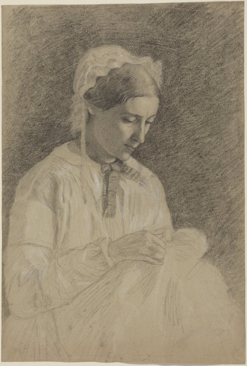 Mujer bordando de Edgar Degas
