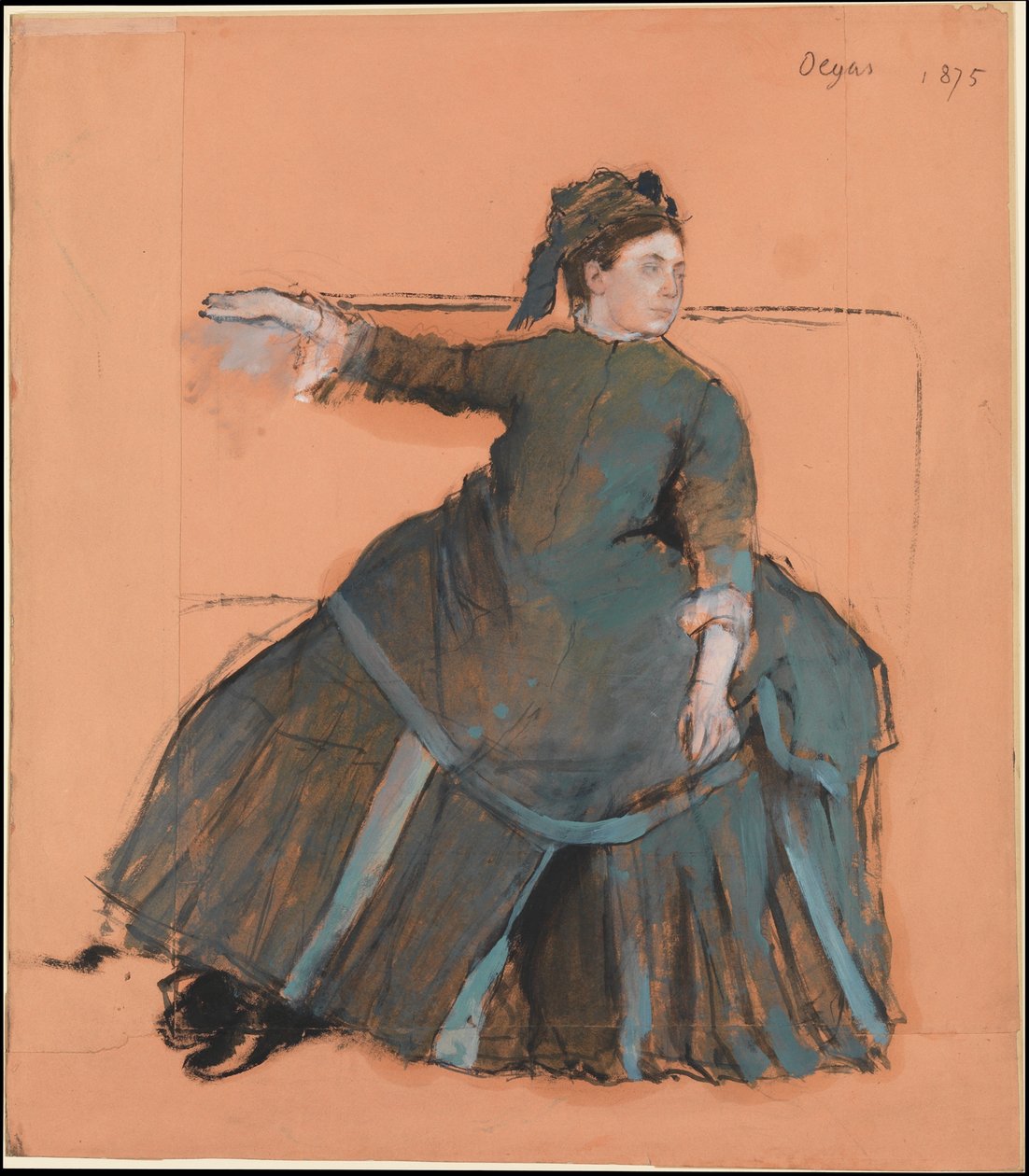 Frau auf einem Sofa de Edgar Degas