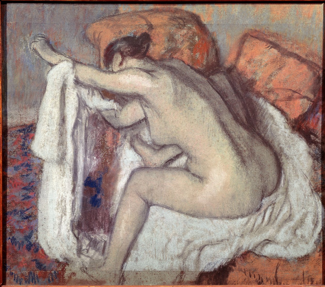 Mujer secándose el brazo de Edgar Degas