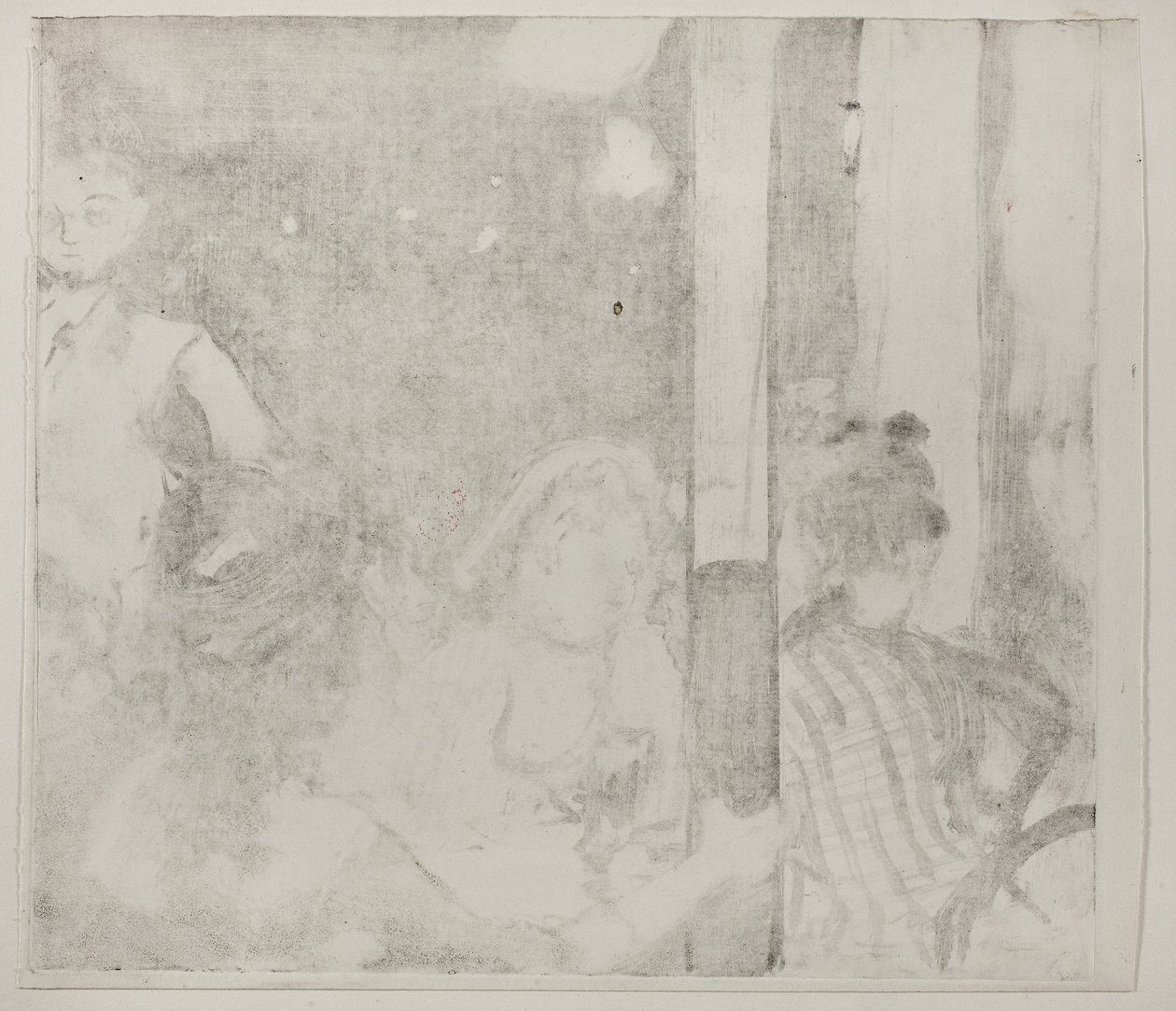 Women in front of a Cafe, evening, c.1877 (monotipo sobre papel marfil) de Edgar Degas