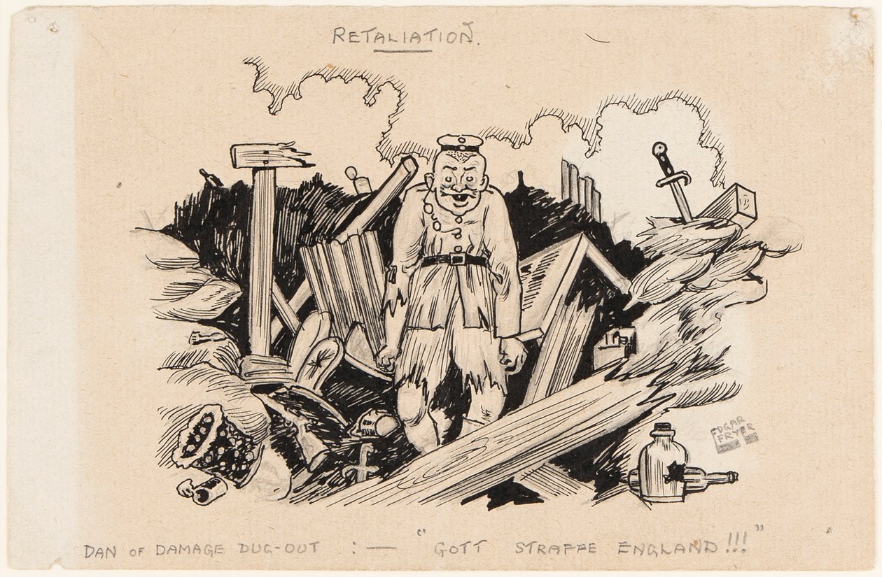 Represalia, Dan de Damage Dug-Out: ¡Gott Strafe England!, 1917 de Edgar Fryer