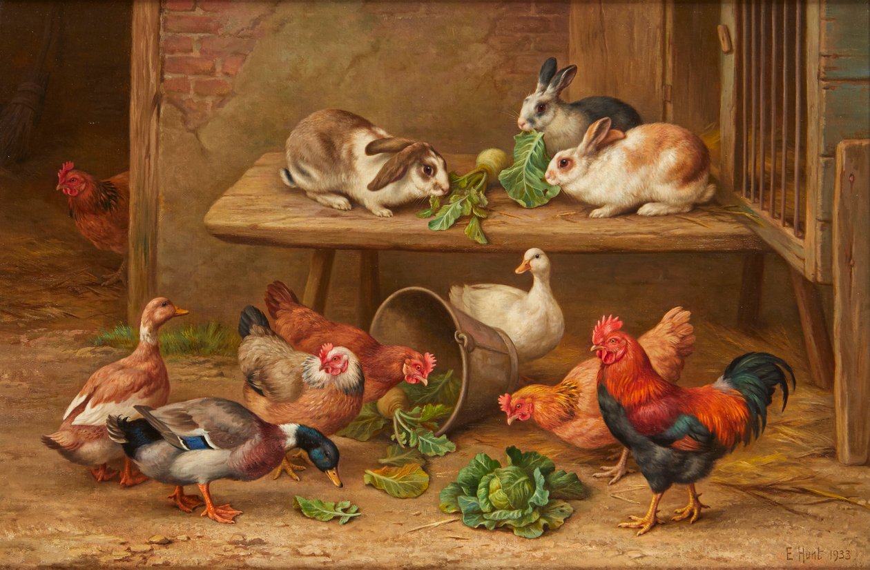 Un hallazgo afortunado (óleo sobre lienzo) de Edgar Hunt