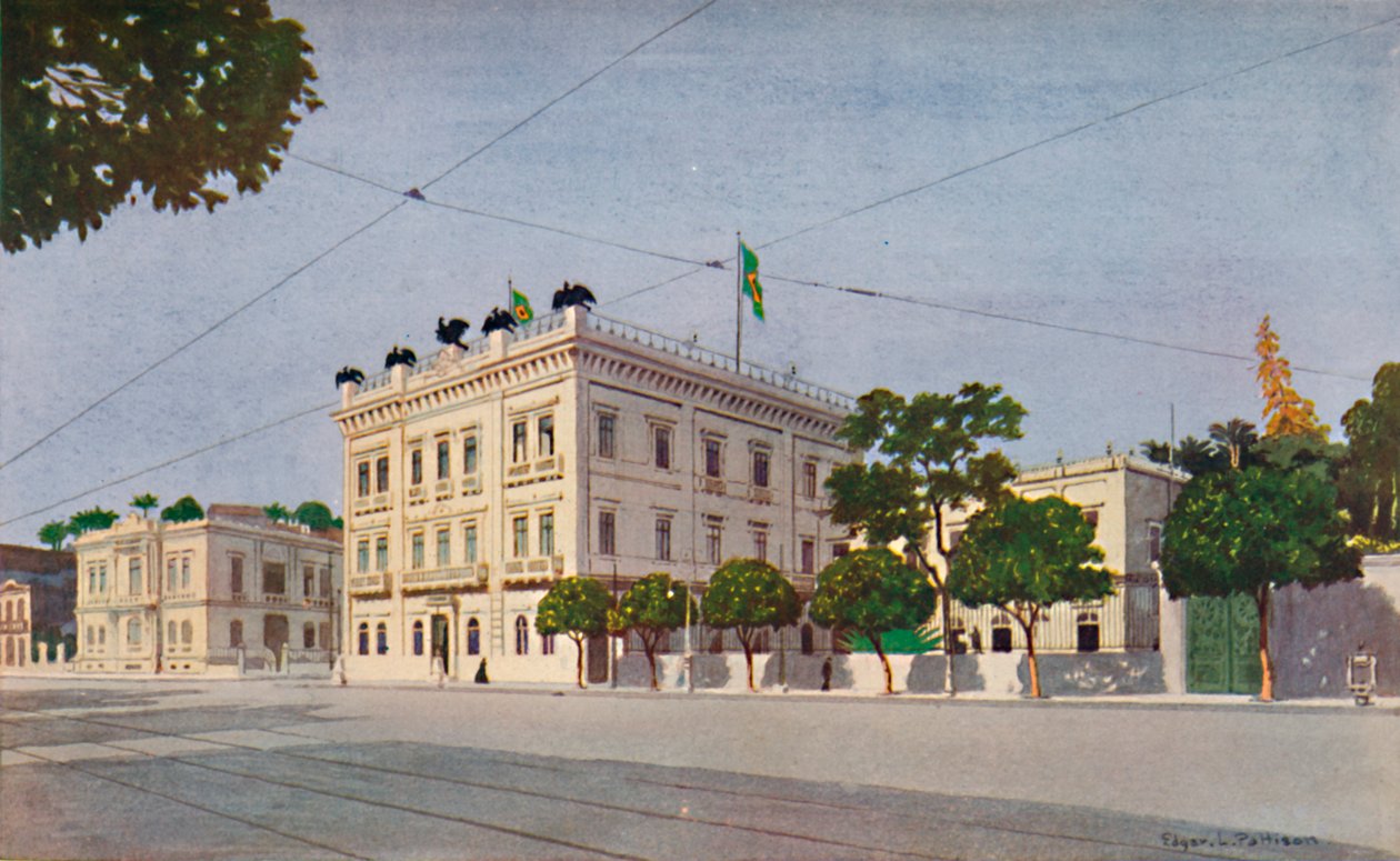 Palacio de Catete - La Residencia Oficial del Presidente de Brasil, 1914 de Edgar L. Pattison