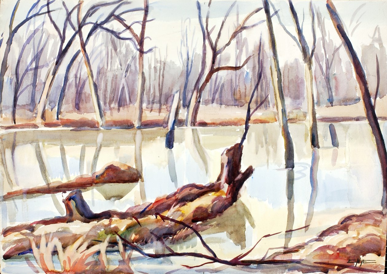 Rock Creek, invierno, ca. 1920-1929 de Edgar Nye