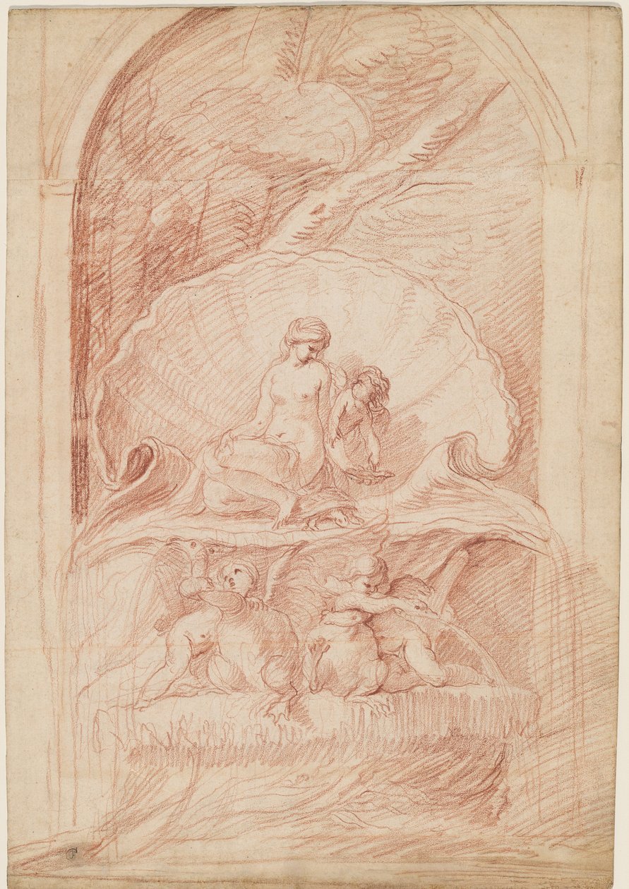 Fuente rocaille con Venus, amorini y cisnes de Edmé Bouchardon