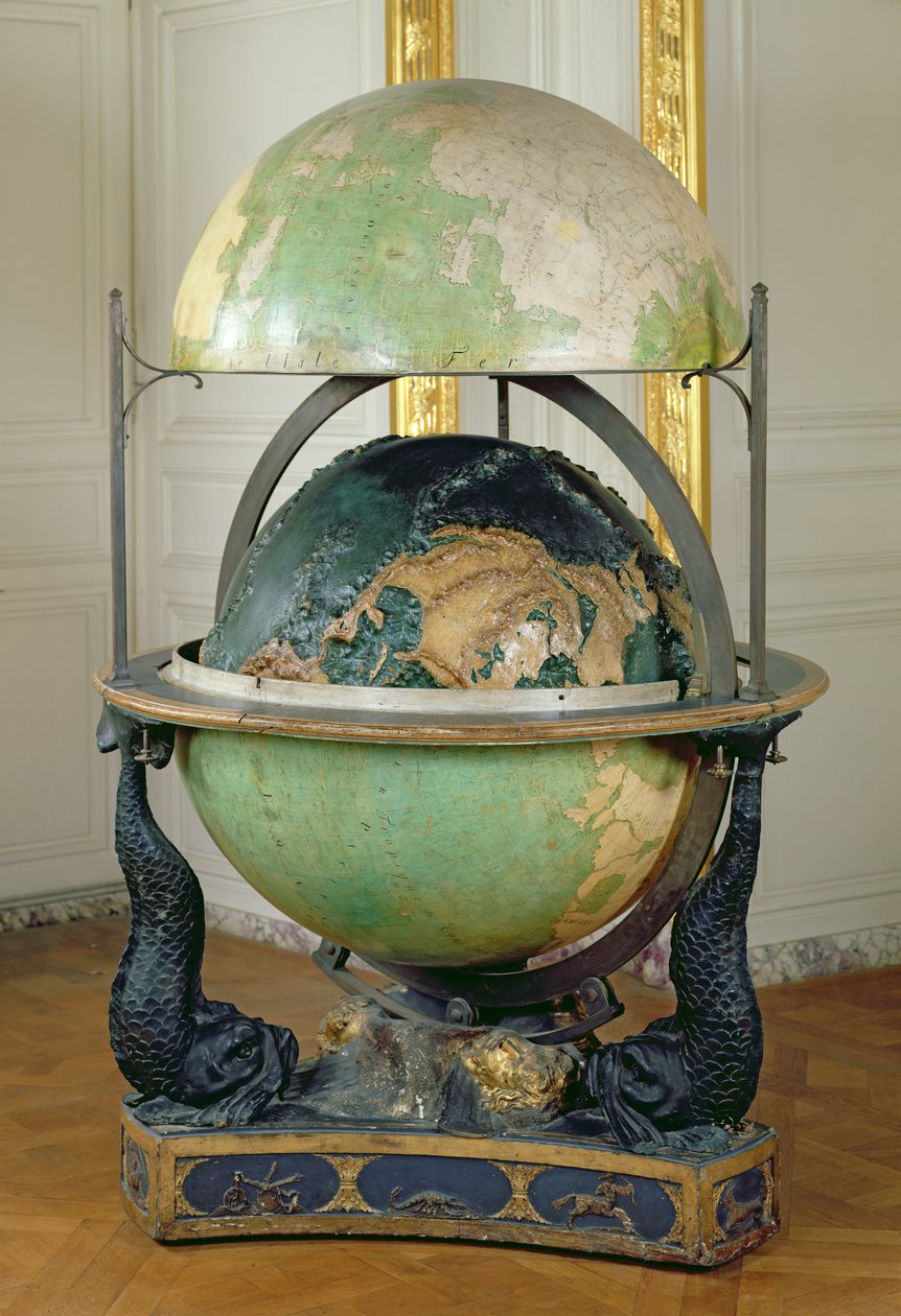 Globo terráqueo y celeste ordenado por Luis XVI (1754-93) para la instrucción del Delfín, 1786 de Edme Mentelle