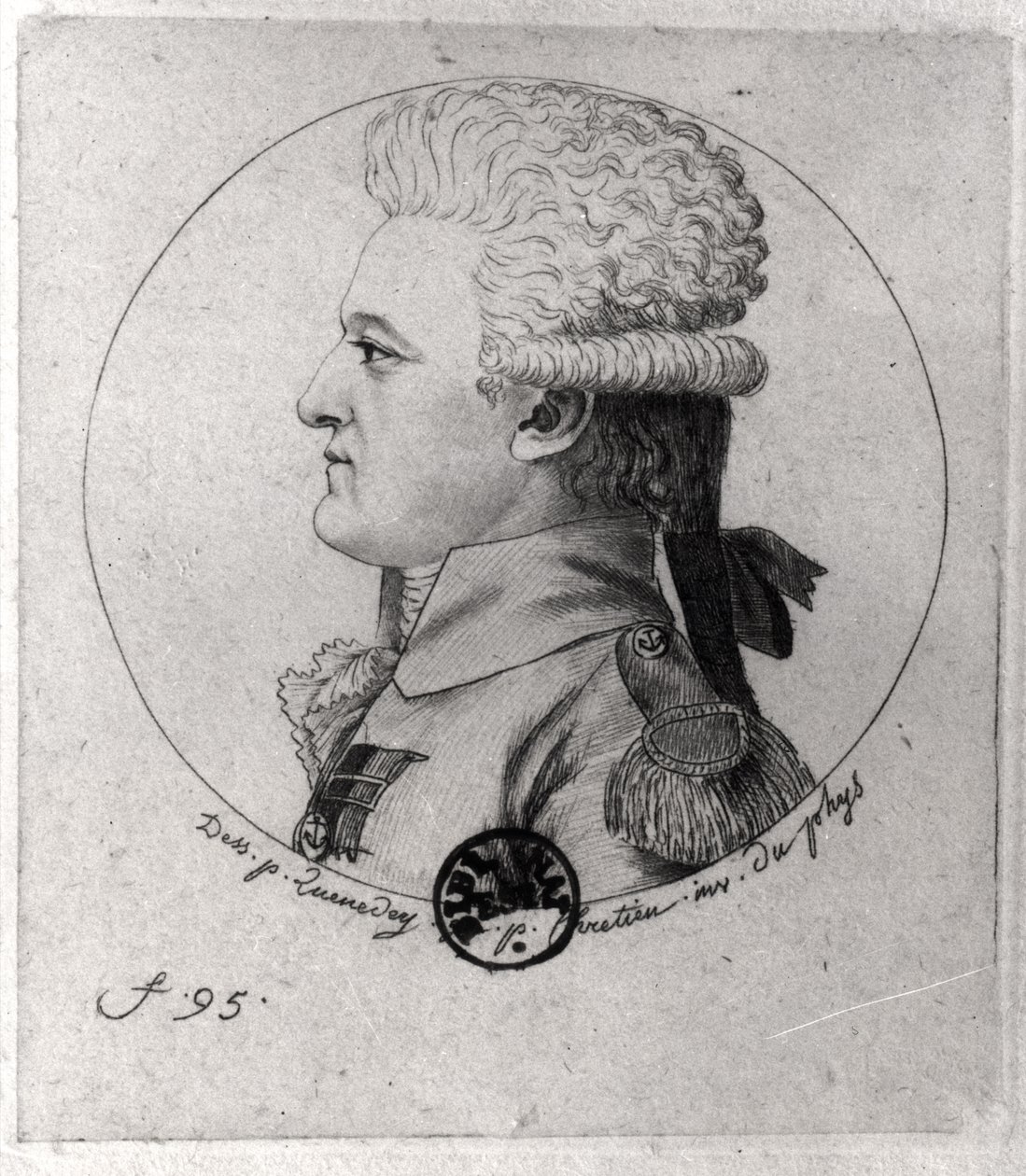 Retrato de Pierre Charles de Villeneuve (1763-1806), grabado por Gilles Louis Chretien (1754-1811) de Edme Quenedey