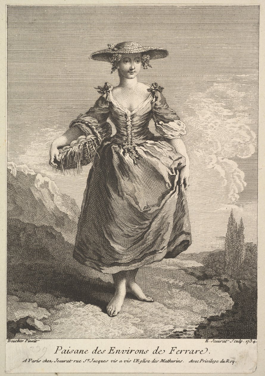 Mujer Campesina de Alrededor de Ferrara, 1734 de Edme Jeaurat