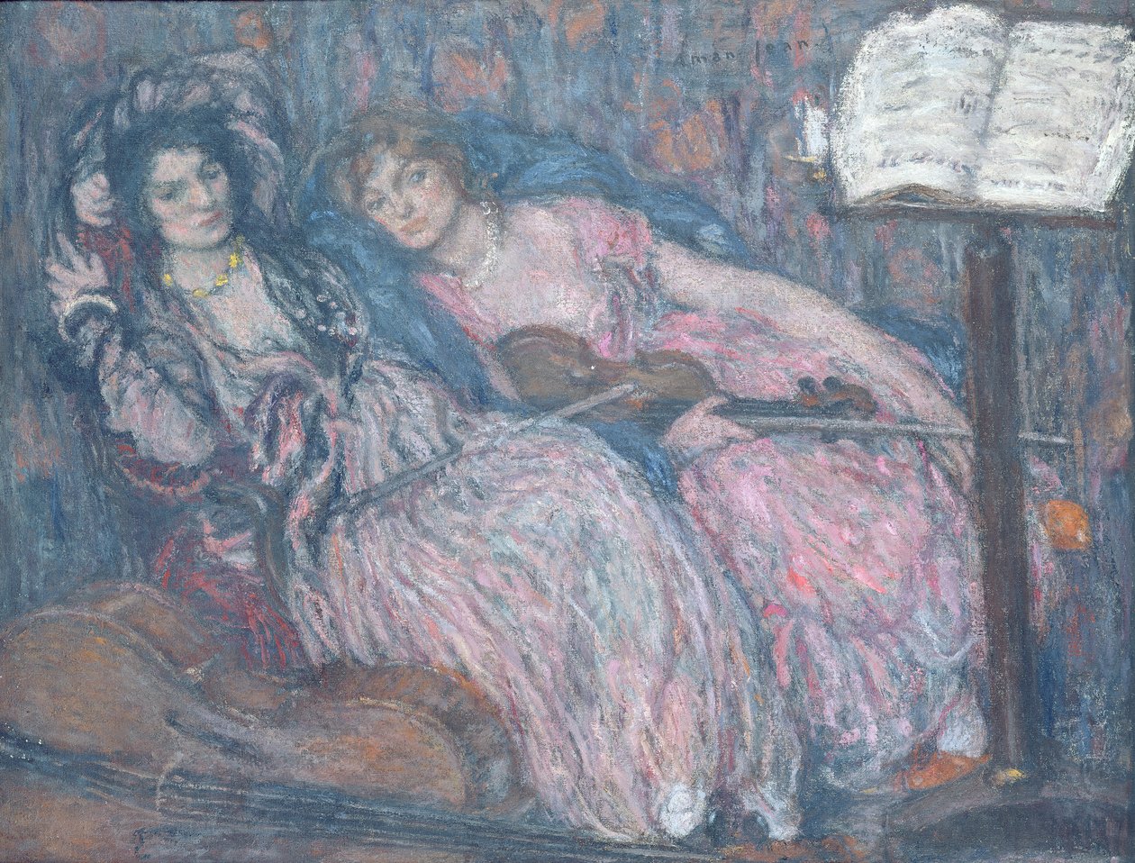 Los dos violinistas de Edmond François Aman Jean