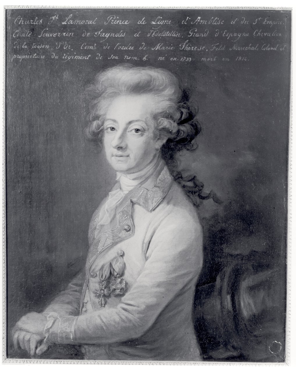 Retrato del Mariscal Charles-Joseph (1735-1814) Príncipe de Ligne de Edmond Leclerq