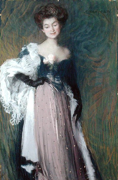 Joven con una rosa de Edmond François Aman Jean