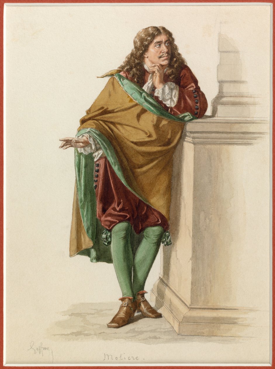 Retrato de Moliere, c.1870 (acuarela) de Edmond Aime Florentin Geffroy