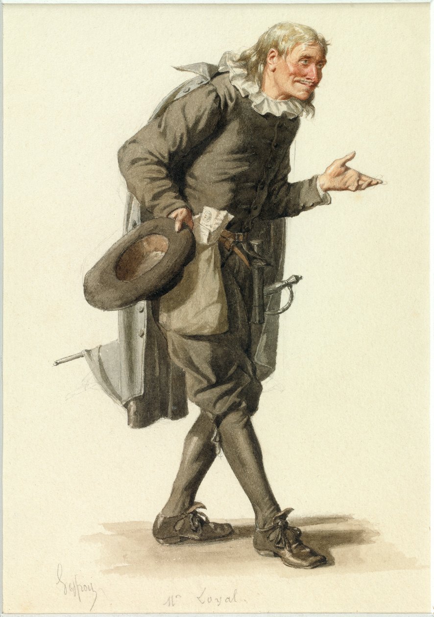 Retrato de Monsieur Loyal, c.1870 (acuarela) de Edmond Aime Florentin Geffroy