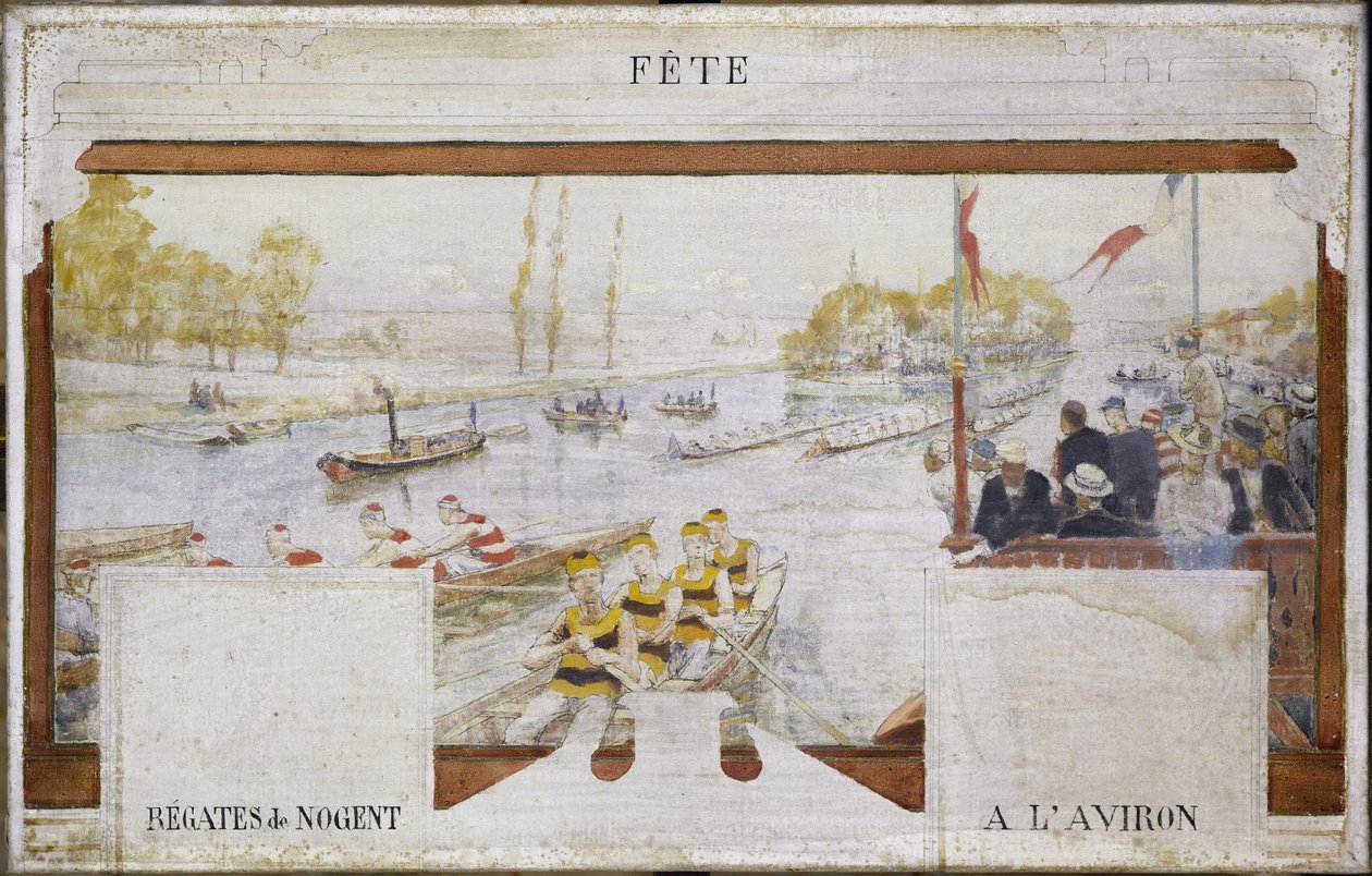 Boceto para el ayuntamiento de Nogent-sur-Marne: Fiesta: Regata de remo de Nogent de Edmond Debon
