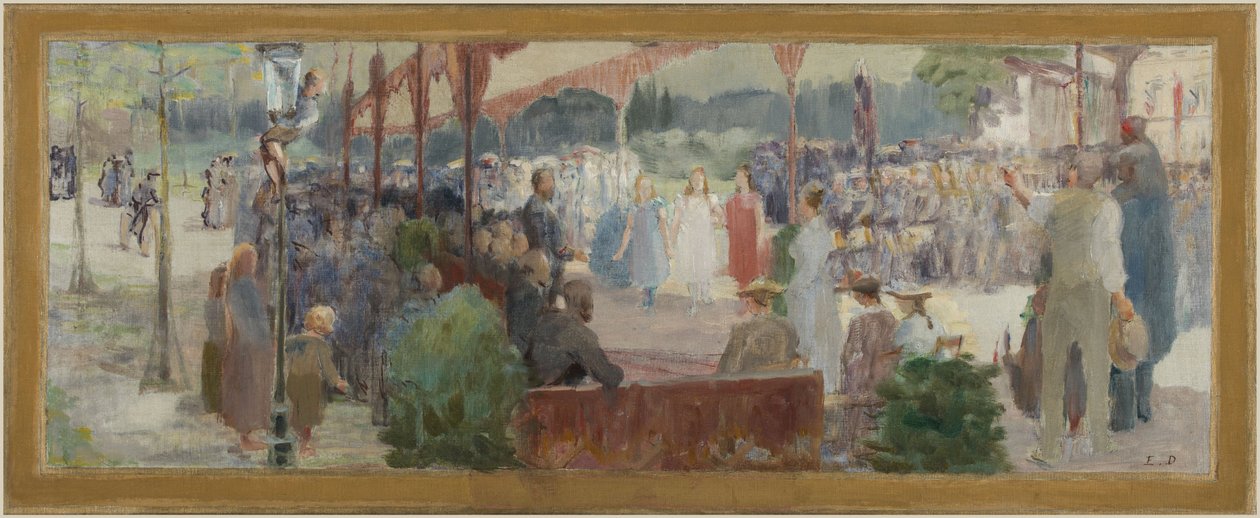 Boceto para el ayuntamiento de Maisons-Alfort: Hommage au mérite, entre 1893 y 1895 (óleo sobre lienzo) de Edmond Debon