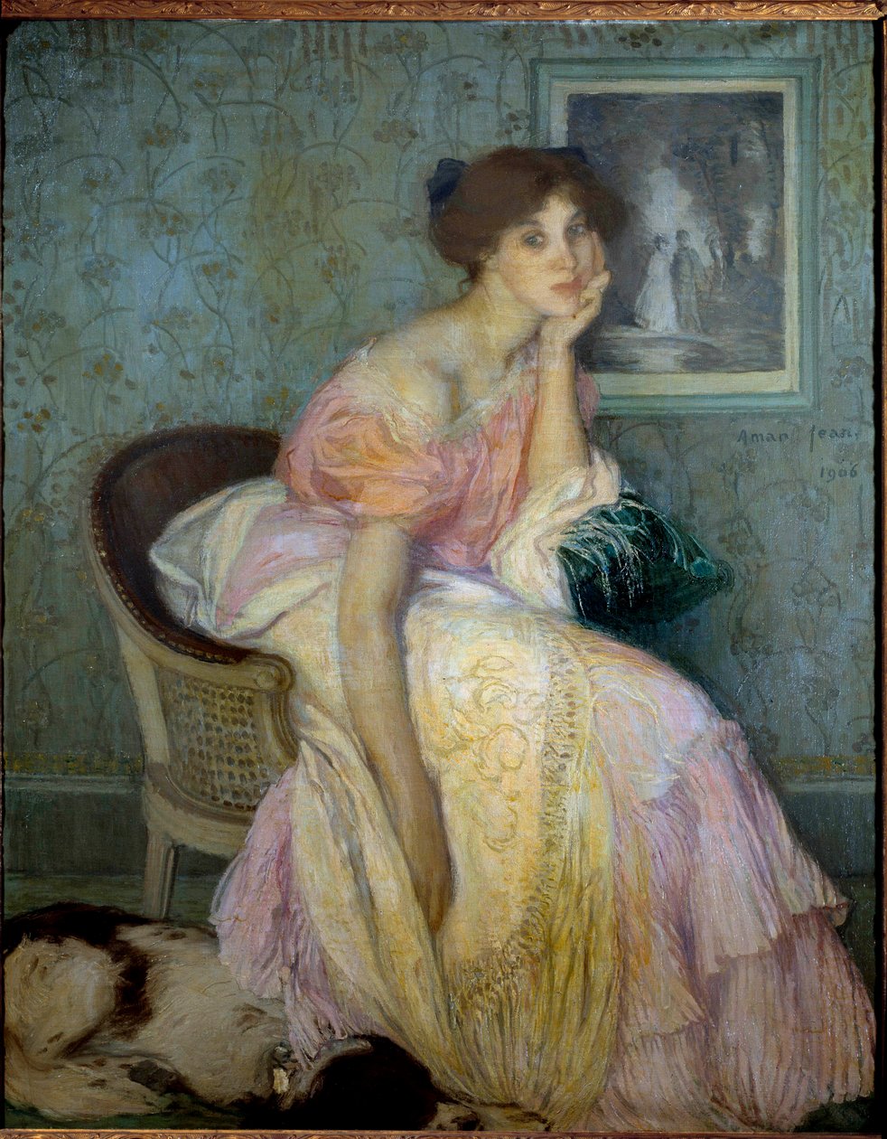 Retrato de la señorita Ella Carmichael, institutriz de los niños de Edmond François Aman Jean