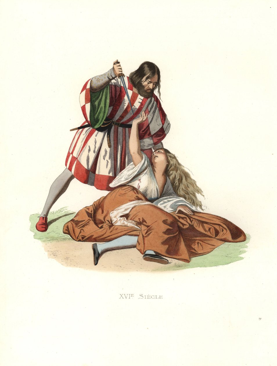 Hombre veneciano matando a su esposa de Edmond Lechevallier Chevignard