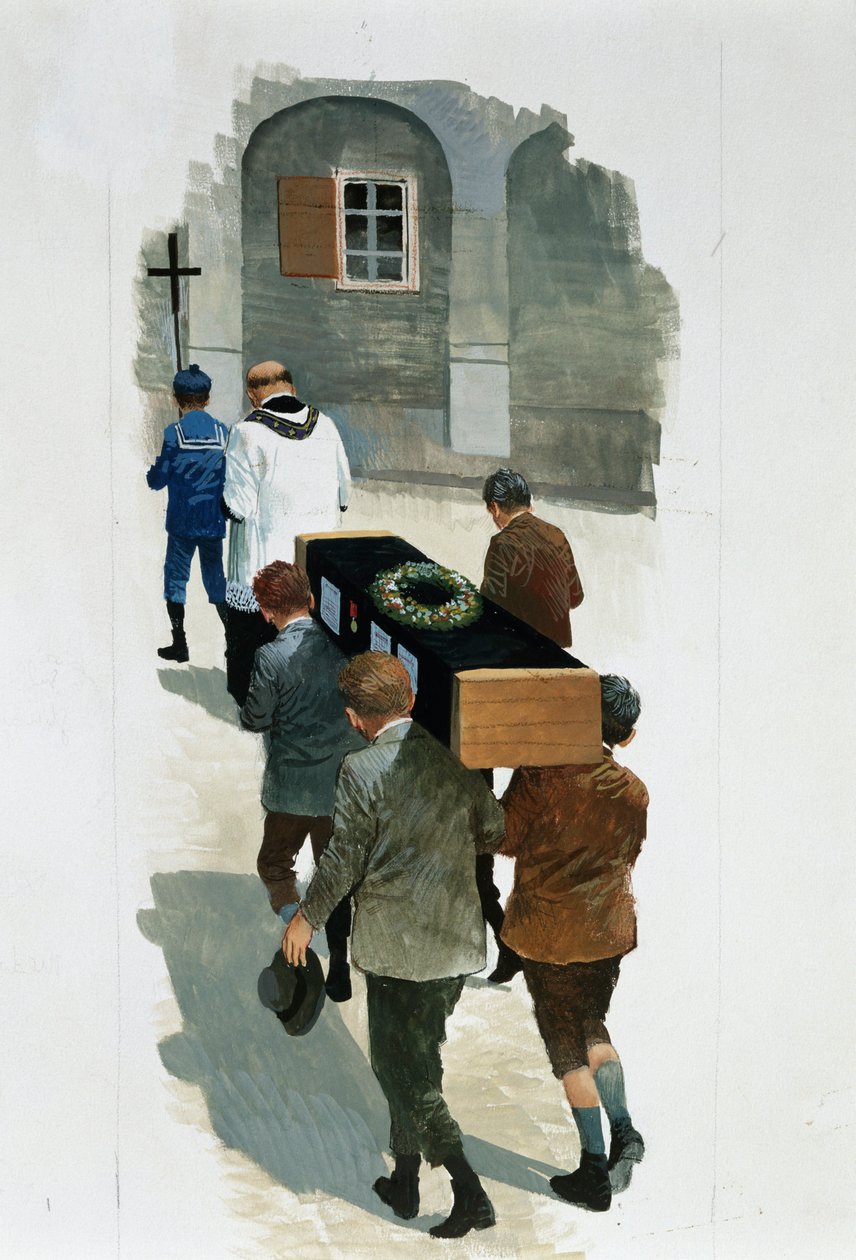 Un niño muerto de "Corazón" de Edmondo De Amicis (1846-1908), dibujo de Edmondo de Amicis