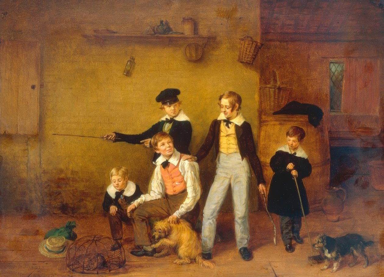 Niños con sus mascotas de Edmund Bristow