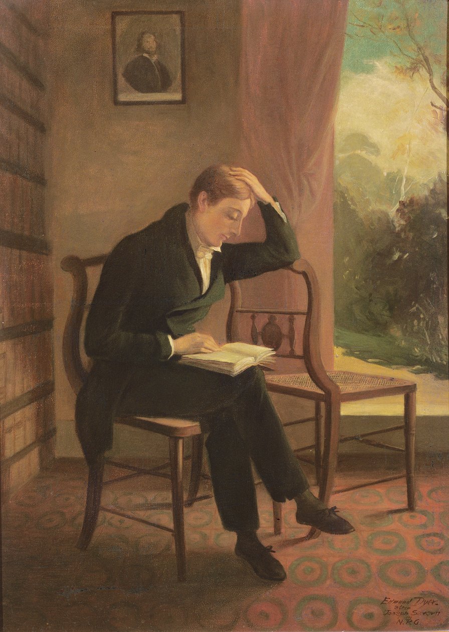 Keats en Wentworth Place, después de una pintura de Joseph Severn (1793-1879), 1933 de Edmund Dyer