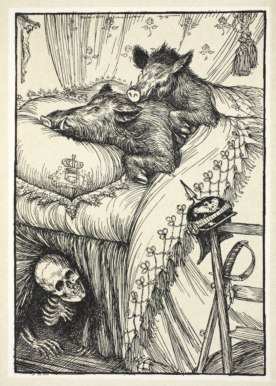La cama belga, ilustración de The Kaiser