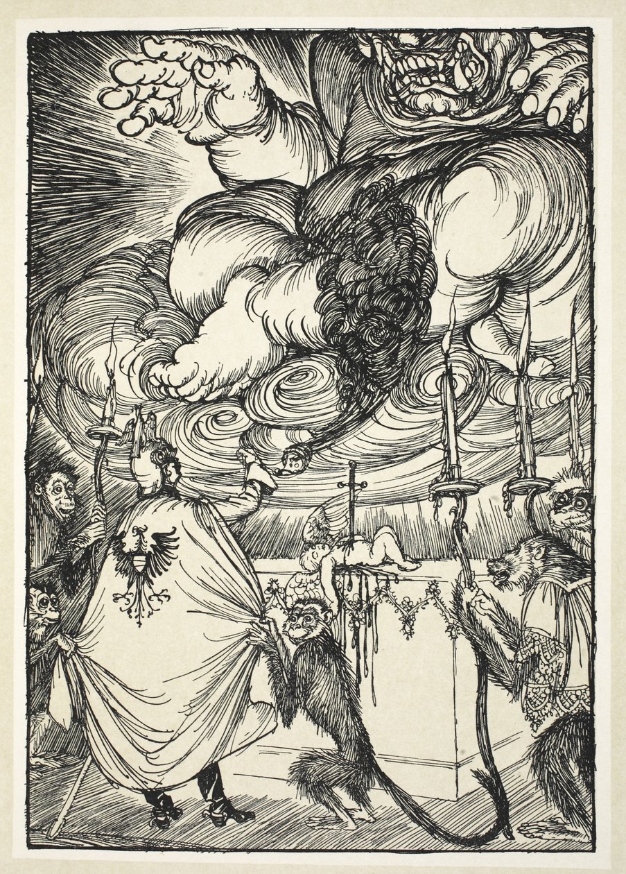 La Misa Negra No. 2 (El Celebrante y el Maestro de Ceremonias), ilustración de The Kaiser