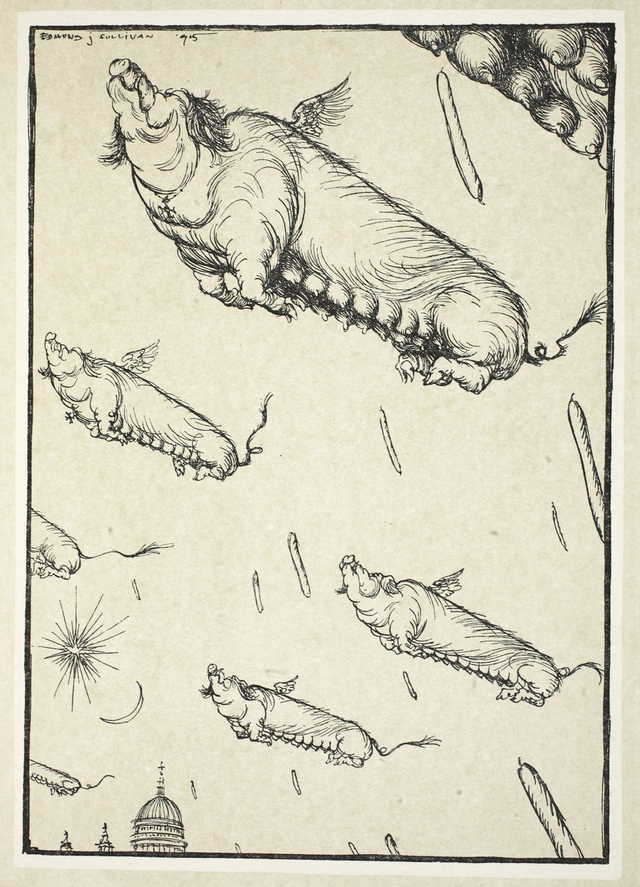 Cuando los cerdos comiencen a volar (Die Blutwurst), ilustración de The Kaiser