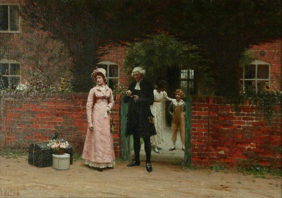 Esperando al coche de Edmund Leighton