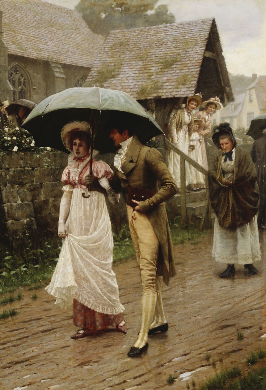 Una Mañana de Domingo Lluviosa, 1896 de Edmund Blair Leighton