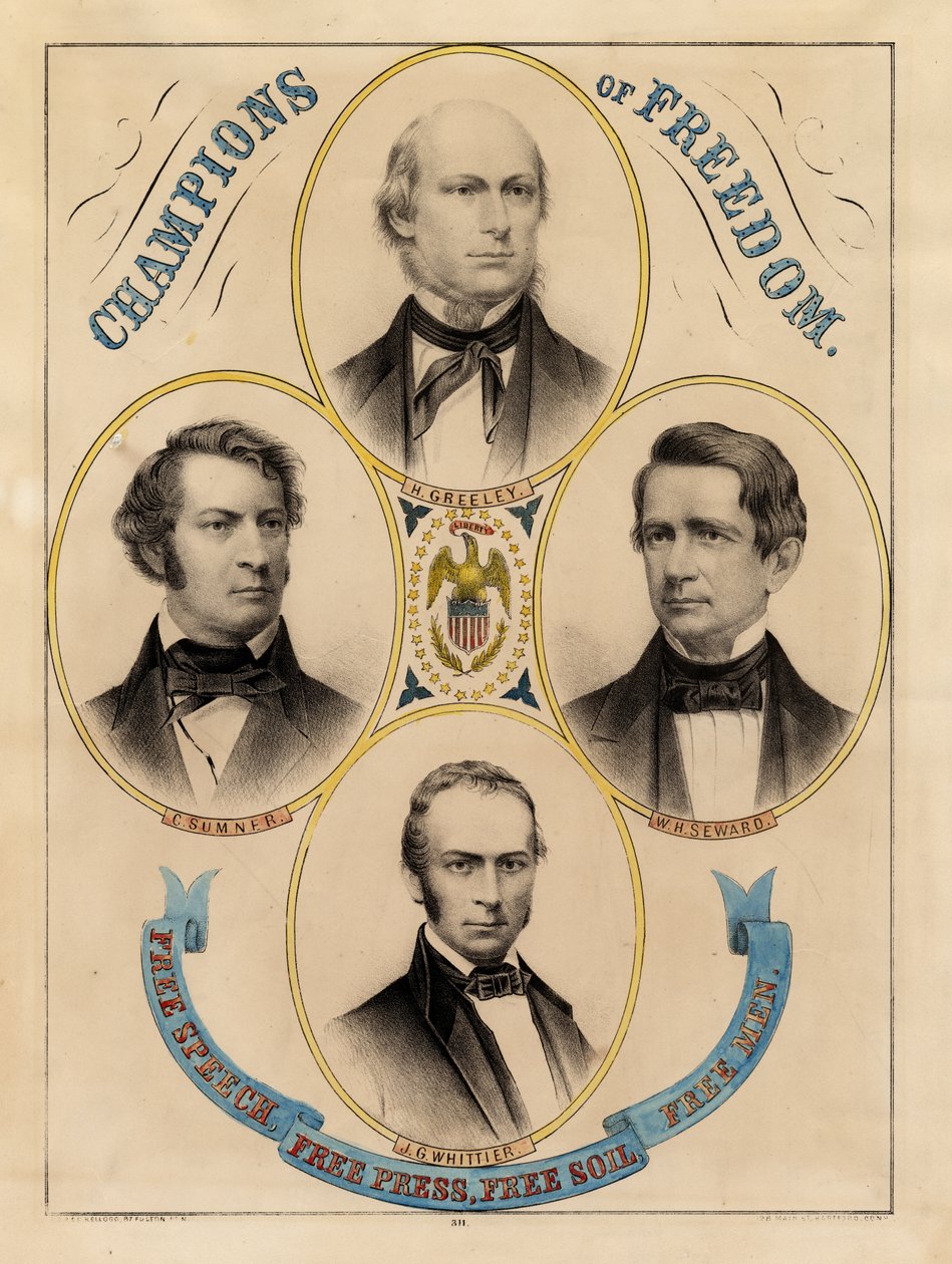 Campeones de la libertad, libertad de expresión, libertad de prensa, libertad de suelo, hombres libres de Edmund Burke Kellogg