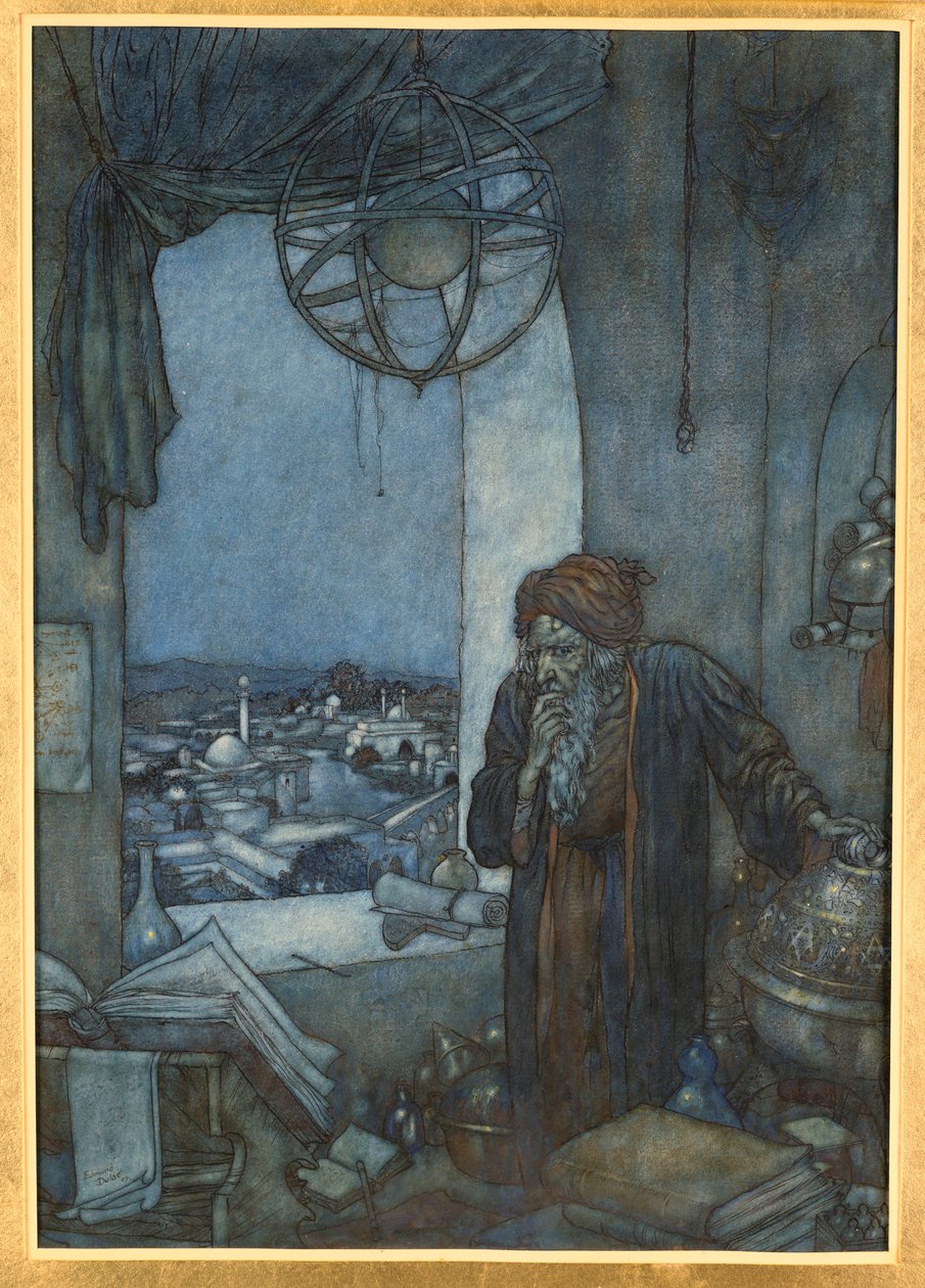 Un muecín de la Torre de la Oscuridad de Edmund Dulac