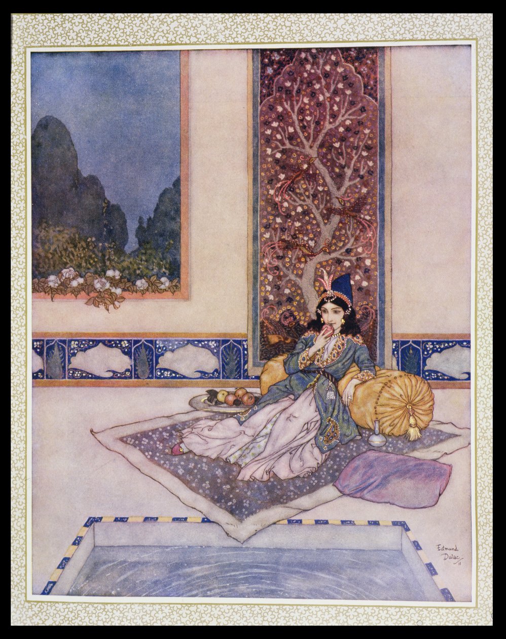 Una princesa comiendo fruta de Edmund Dulac