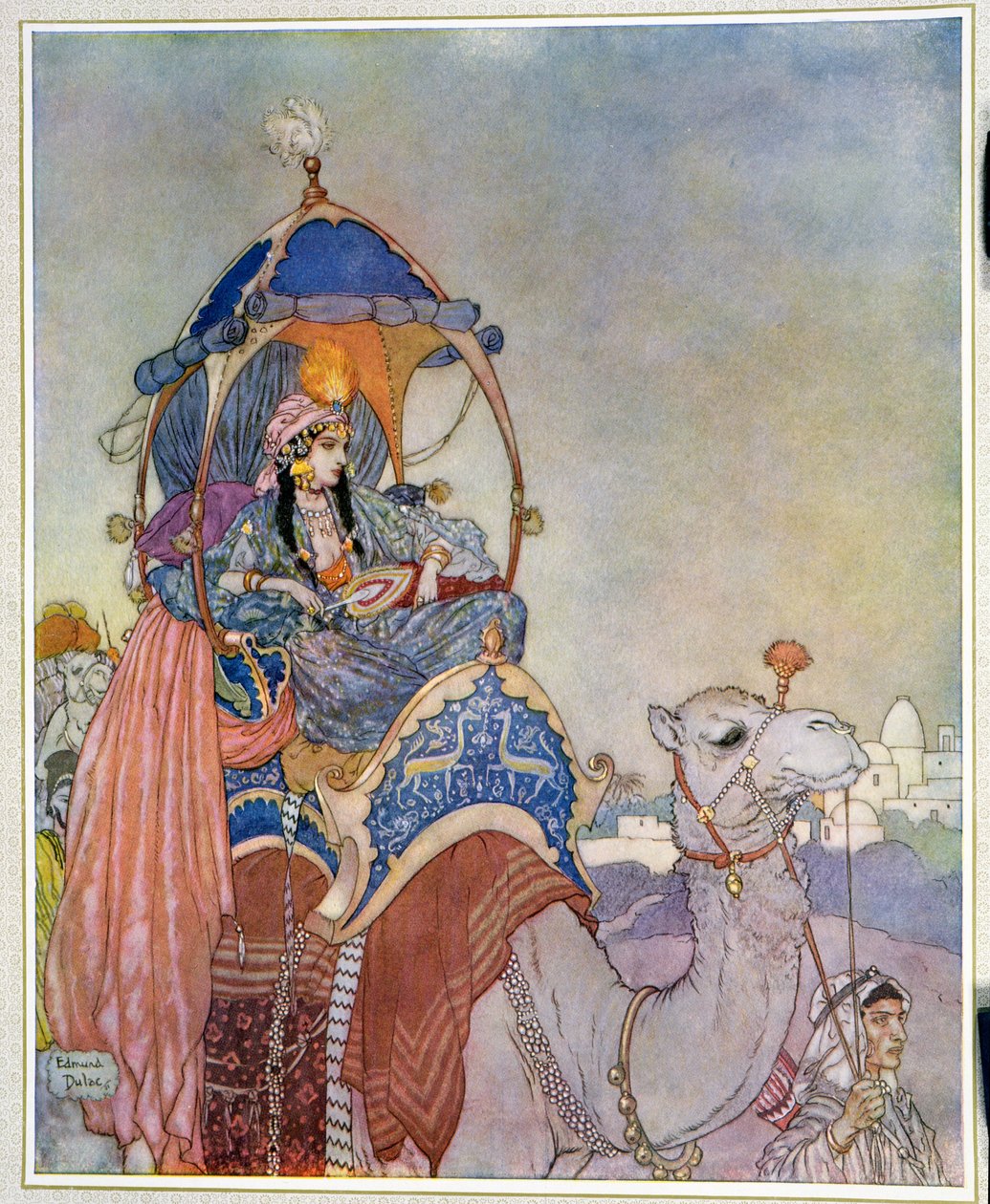 Una princesa montada en un camello de Edmund Dulac
