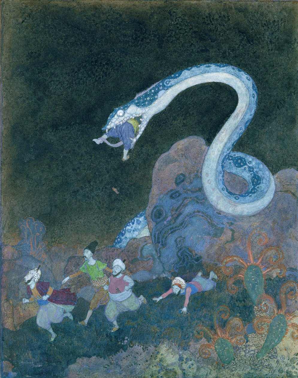 Un cuento de hadas serbio: El episodio de la serpiente (acuarela sobre papel) de Edmund Dulac